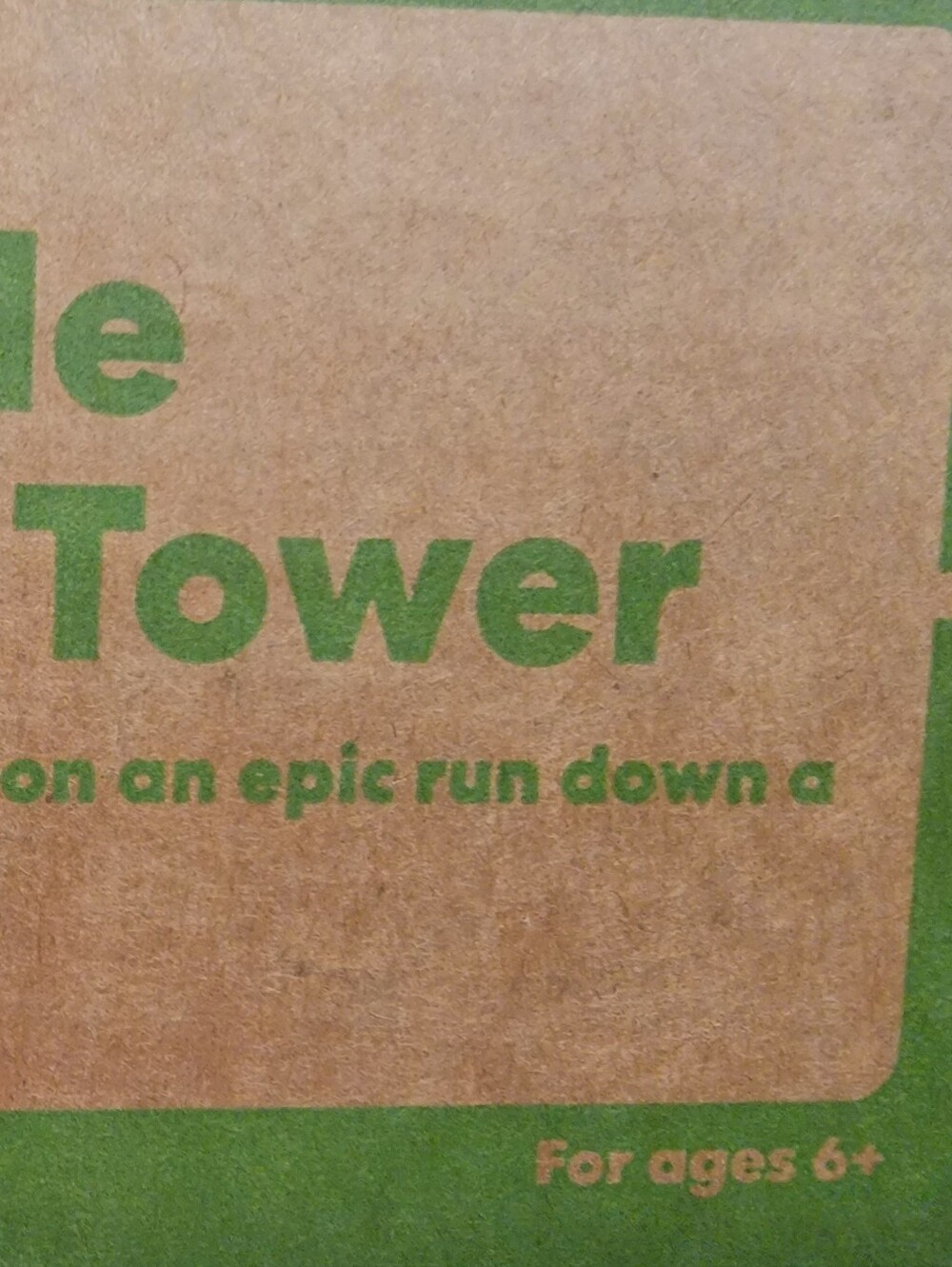 Kiwi Marble Track Tower Green and Tan Box Artwork For Ages 6 +